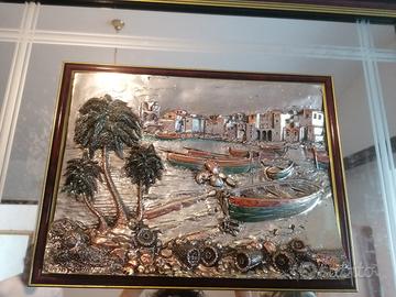 quadro argento bassorilievo 