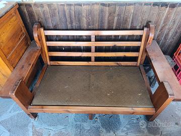 Set veranda in legno massello vintage – divanetto 