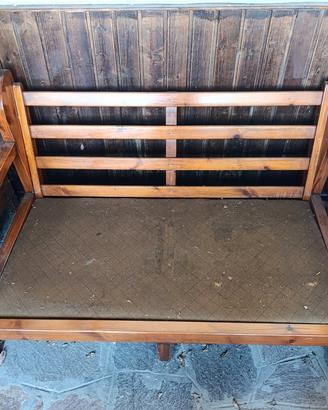 Set veranda in legno massello vintage – divanetto 