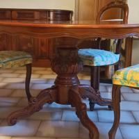 tavolo rotondo in radica di noce