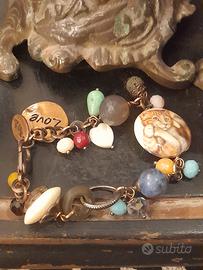 Bracciale Artigianale  Tratti Rari Gatti E Pietre 
