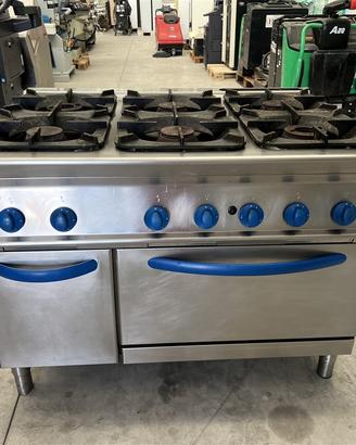 Cucina a gas 6 fuochi con forno e cassetto