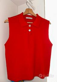 Top smanicato zara knit rosso taglia M