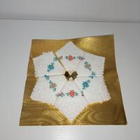 Set 6 fazzoletti in cotone bianco ricamati a mano