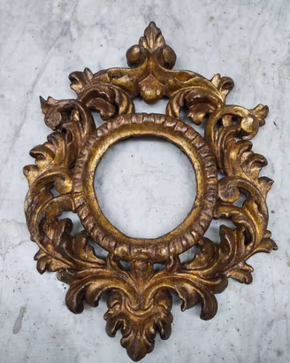 Cornice antica in legno argento mecca 700 XVIII