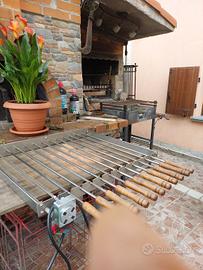 gira spiedini motorizzato in acciaio inox