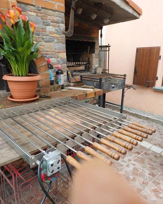 gira spiedini motorizzato in acciaio inox