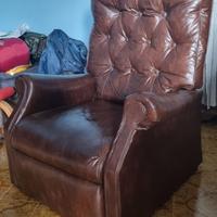 Poltrona reclinabile in pelle con massaggio
