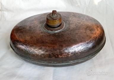 Antica borsa dell'acqua calda scaldaletto in rame 