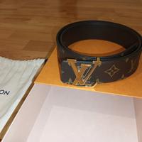 Cintura Louis Vuitton marrone e oro M0323 original