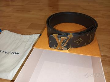 Cintura Louis Vuitton marrone e oro M0323 original