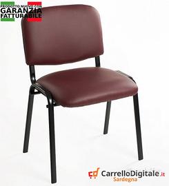 Sedie con tavolino ribaltabile - ecopelle bordeaux