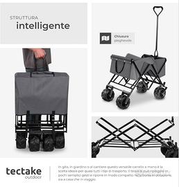 Carrello pieghevole per giardino e animali