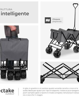 Carrello pieghevole per giardino e animali