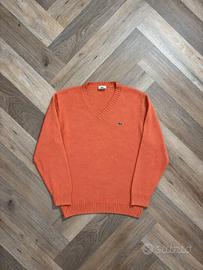 Maglione Lacoste con scollo a V arancione uomo M