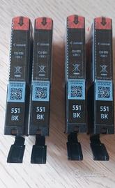 Set 4 cartucce Canon CLI-551-BK