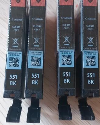 Set 4 cartucce Canon CLI-551-BK