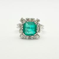 Anello oro18kt diamanti smeraldo naturale