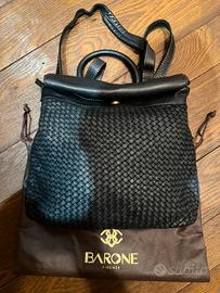 Zainetto in vera pelle intrecciata Barone Firenze