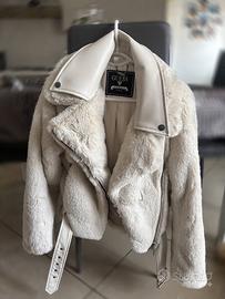 Giacca pelle e pelliccia guess