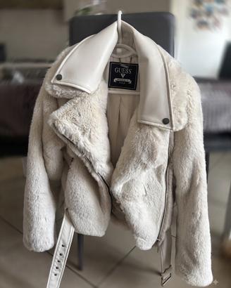 Giacca pelle e pelliccia guess