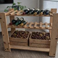 Cantinetta porta bottiglie vino in legno naturale