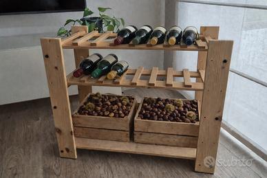 Cantinetta porta bottiglie vino in legno naturale