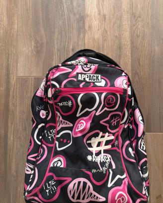 Zaino trolley scuola AP PACK fantasia rosa/nero