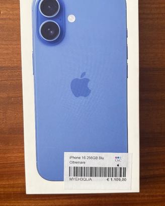 iPhone 16 256 GB Blu oltremare con scatola