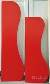coppia mensole rosse sagomate