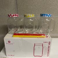 Bicchieri barattolo Borgonovo con coperchi