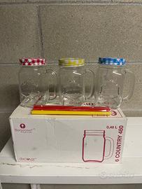 Bicchieri barattolo Borgonovo con coperchi