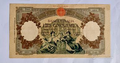 Banconote da collezione 5.000 Lire 1947 + 500.000