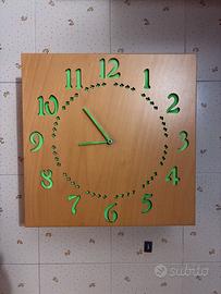 Orologio Parete Legno Vano Contenitore 3 Ripiani