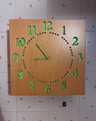 Orologio Parete Legno Vano Contenitore 3 Ripiani