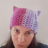 Cappello lana fatto a mano/handmade gatto