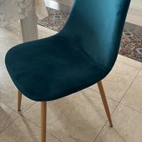 6 sedie color petrolio velluto