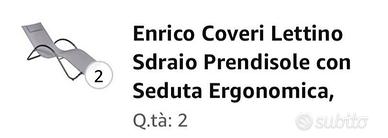 Enrico Coveri lettino sdraio prendisole con seduta