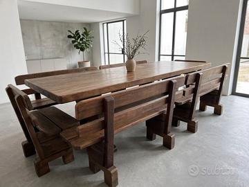 Tavolo rustico di legno  pregiato massello