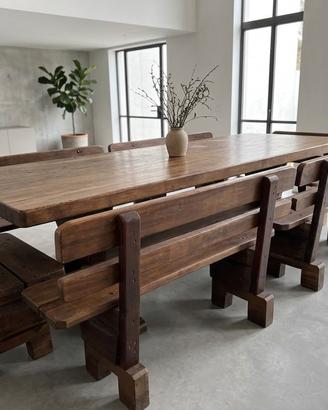 Tavolo rustico di legno  pregiato massello