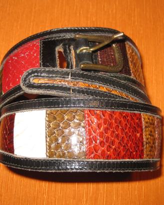 Cinta multicolor pelle di pitone vintage