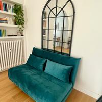 Divano letto Maison du Monde petrolio velluto