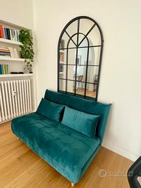 Divano letto Maison du Monde petrolio velluto