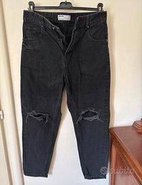 Jeans Bershka Neri Loose Fit Ripped Denim EUR 36