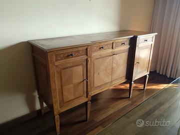 credenza anni 60 in legno intarsiato