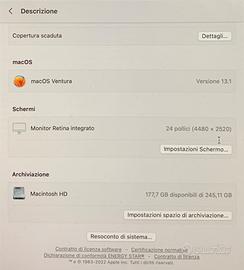 iMac fisso 24” 245 gb usato