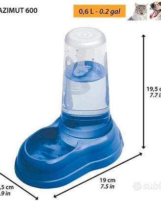 Distributore per Cibo secco/Acqua 600ML Gatti,cani