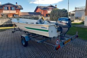 Imbarcazione a motore Selva 15hp 4T  +  rimorchio