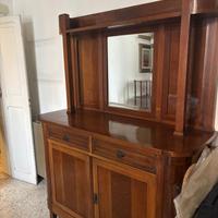 Credenza Art Déco vintage anni '30 con specchiera