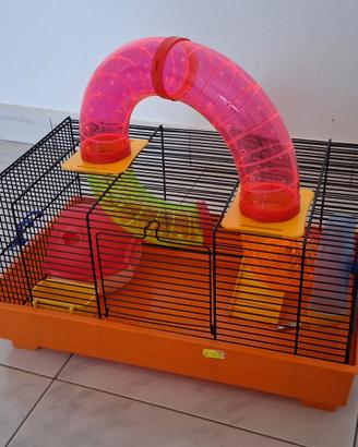 Gabbia per criceti con tunnel e accessori
